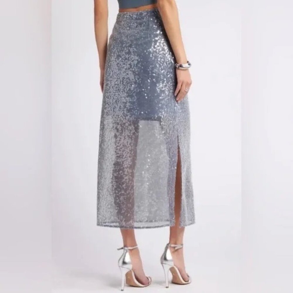 Open Edit Sequin Midi Skirt